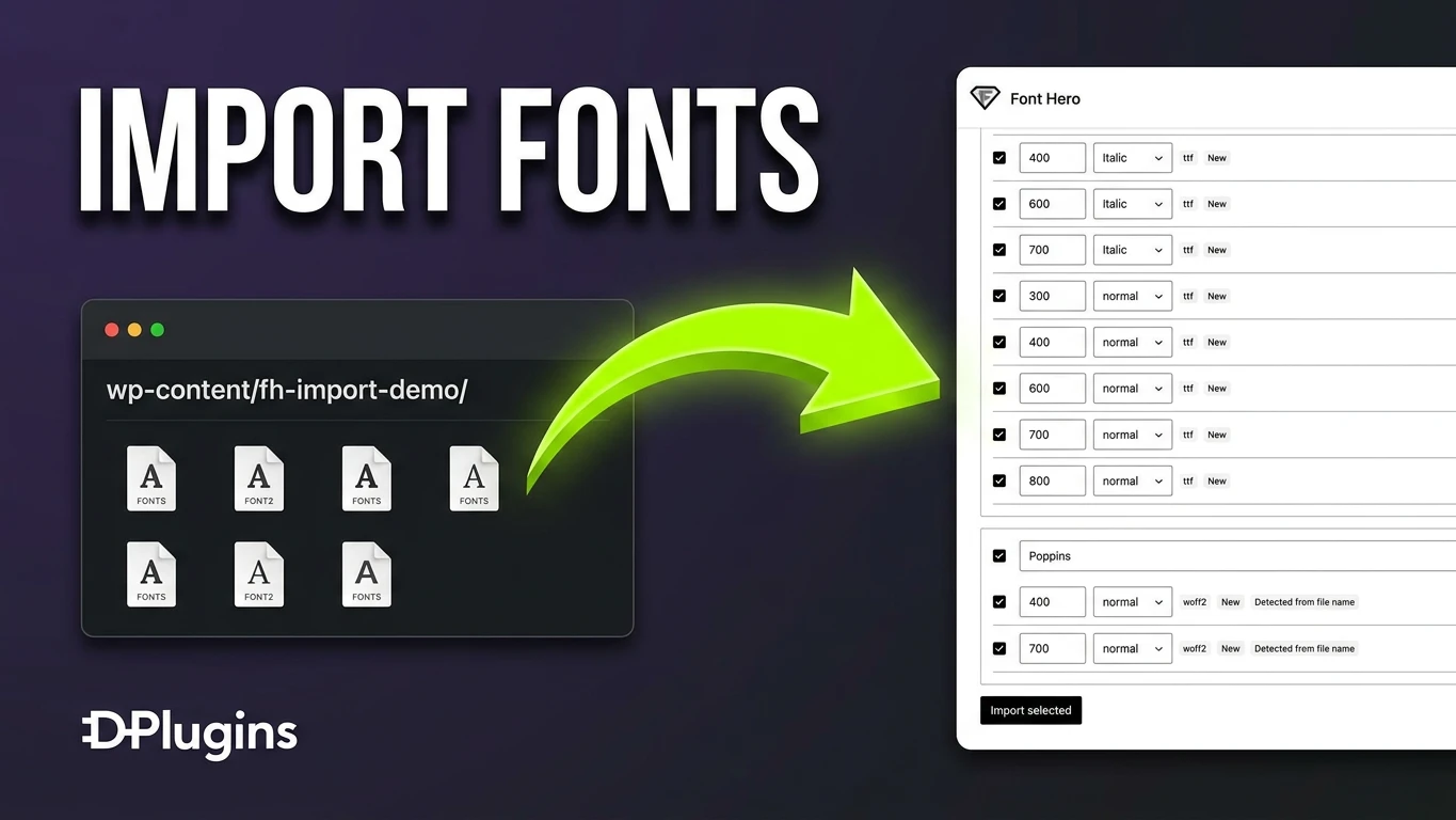 Font Hero 2.5: import fonts from a folder