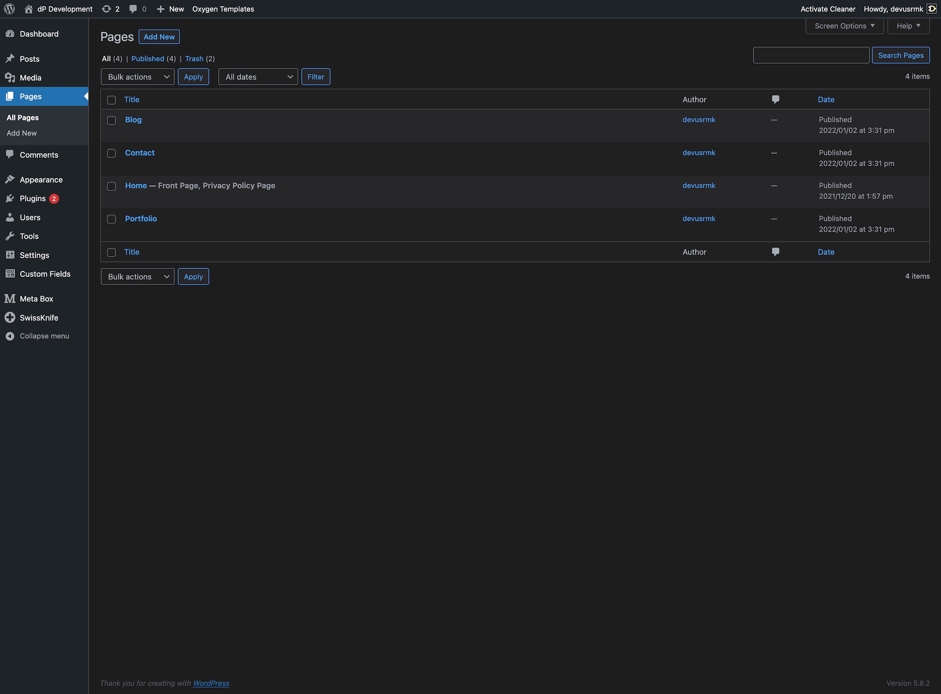 WP Admin Cleaner 1.2.0 - Wordpress Dark Theme